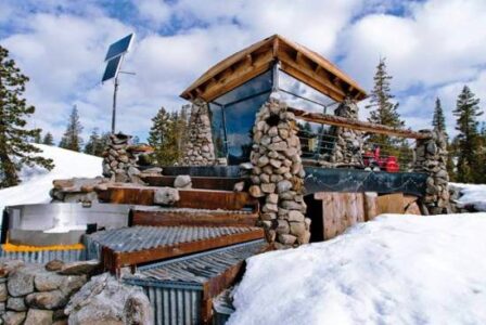 A Snowboarder’s Hand-Built Cabin of Stone, Glass, and Steal Image
